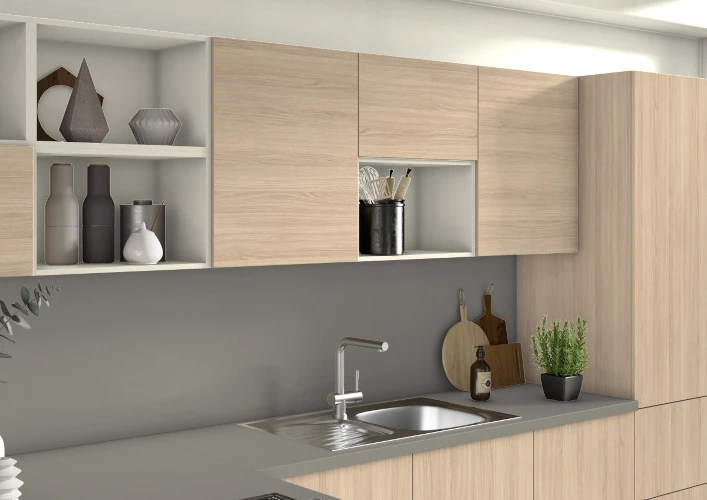 Terra Basaltino / Csiszolt Alumínium hátfalpanel - Egger F352 ST76 / F502 ST7 - Image 3