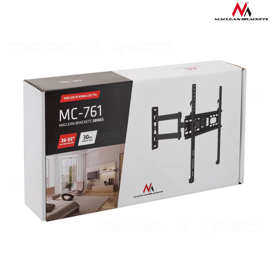 Univerzális TV / monitor fali konzol 26–60″, VESA 400×400 - Maclean MC-761 - Image 4