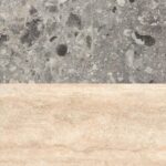 Egger F021 ST75 Szürke Triestino Terrazzo / F030 ST75 Margalida Travertin konyhai hátfalpanel