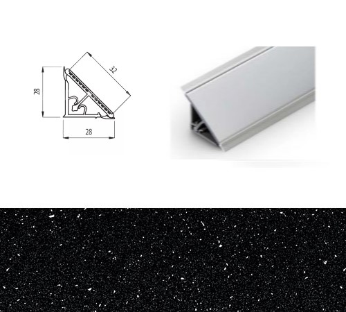 Fekete Andromeda munkalap vízvető - Kronospan K218 GM