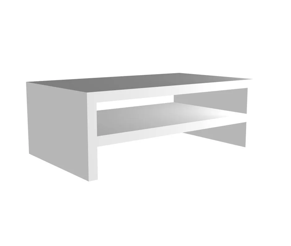 Monitorállvány polccal (42x13x24cm) - fehér