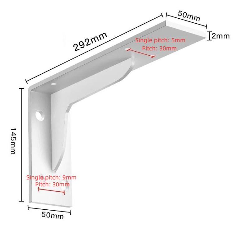 2db-os fali polctartó (fehér), 29 cm - Triangle Support Bracket - Image 2