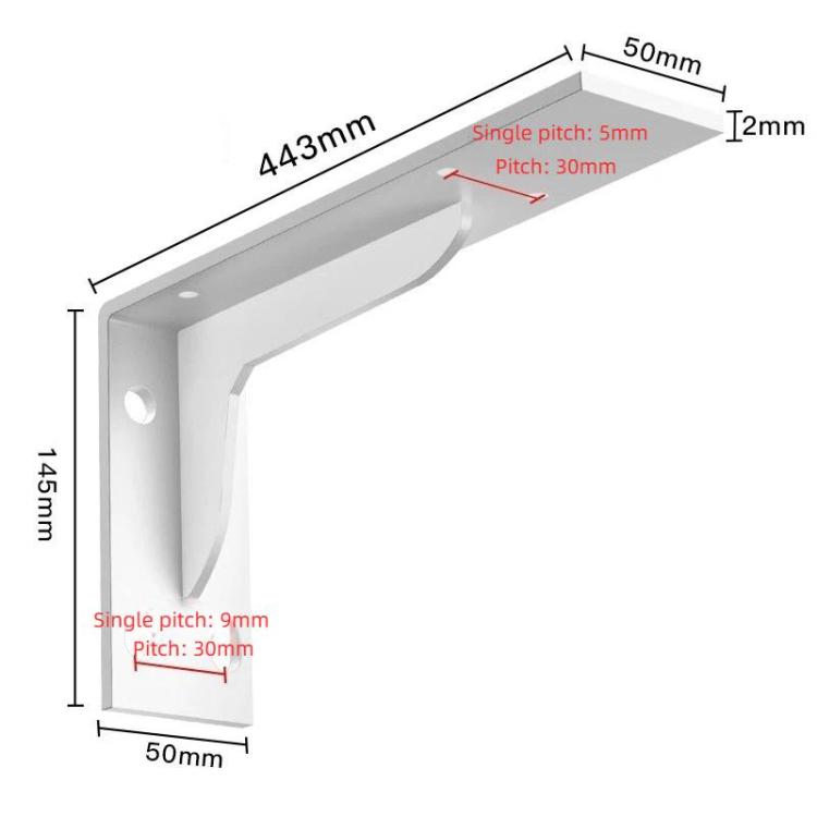 2db-os fali polctartó (fehér), 44 cm - Triangle Support Bracket - Image 2