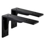 2db-os fali polctartó (fekete), 14,5 cm - Triangle Support Bracket