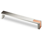 Intra bútorfogantyú 192 mm csiszolt rozsdamentes acél / csiszolt réz - Hettich 9207480