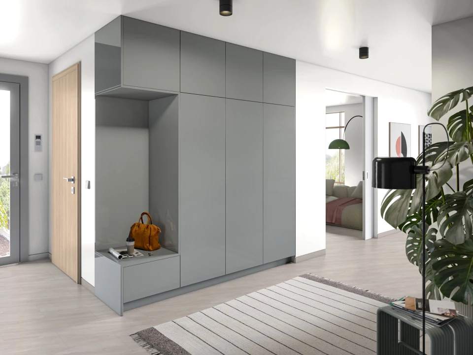 Porszürke fényes MDF bútorlap - Egger U732 PG